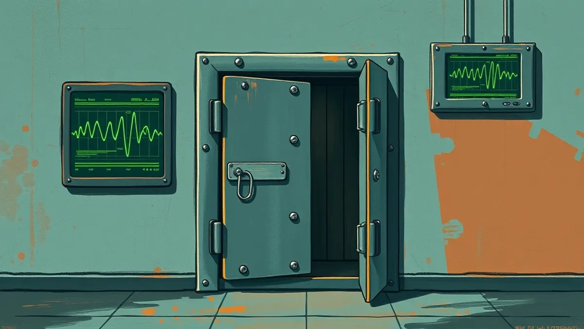 Illustration: A sturdy metal vault door stands slightly ajar, revealing a secondary reinforced barrier locked inside.