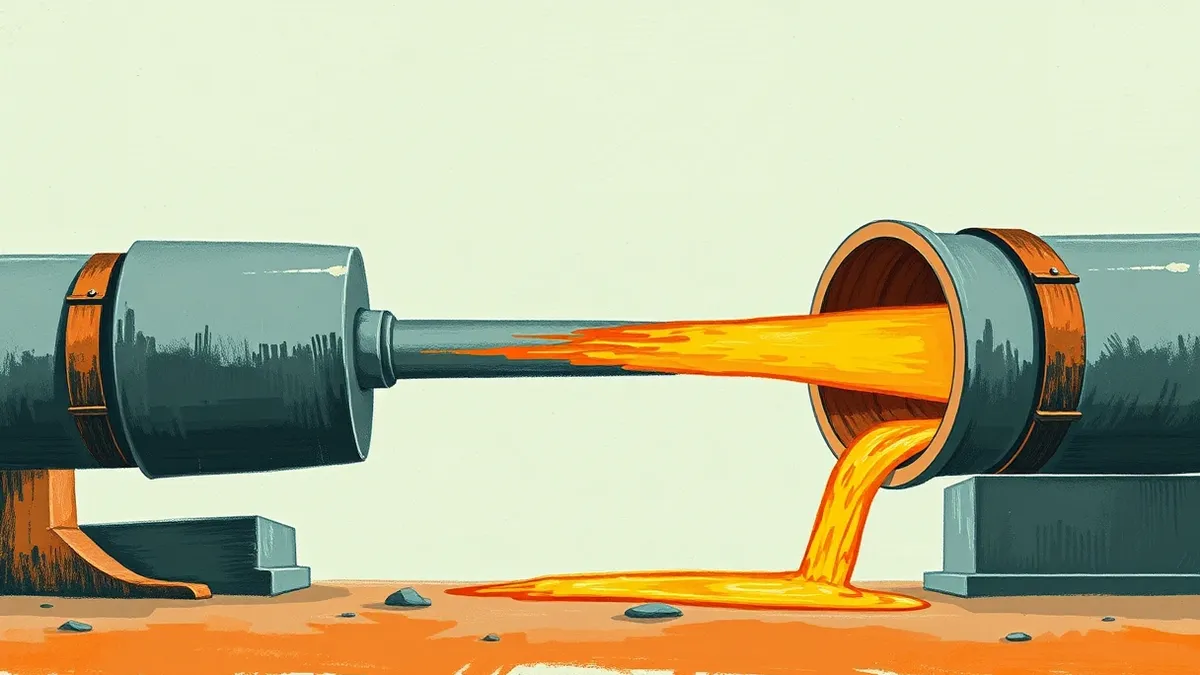 Illustration: A split pipeline flows through two distinct stages.