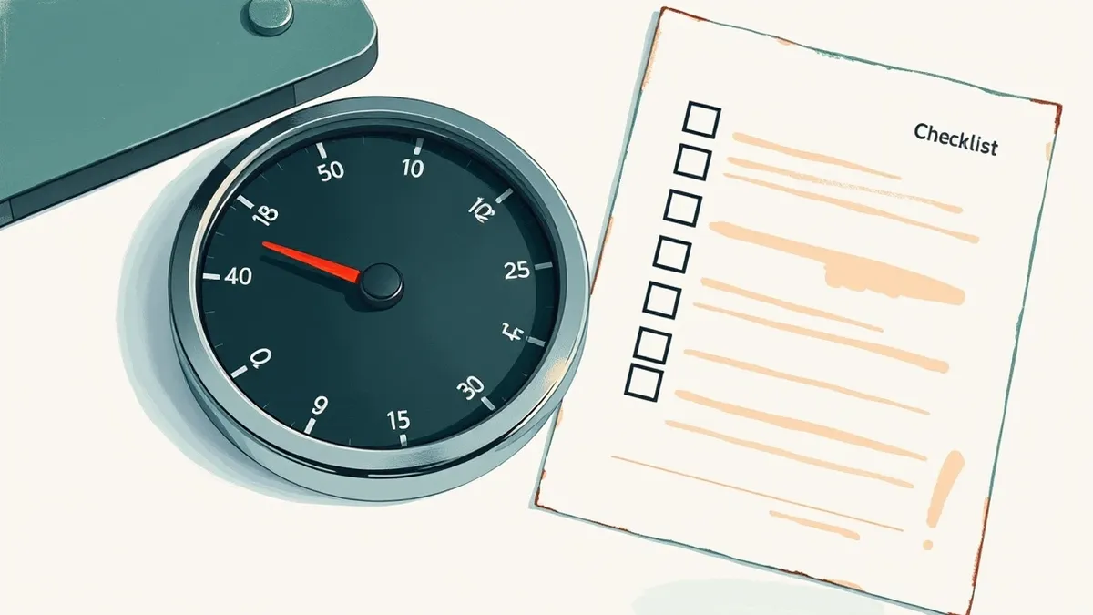 Illustration: A single digital gauge needle rests near the bottom of a circular dial, indicating a low probability risk.