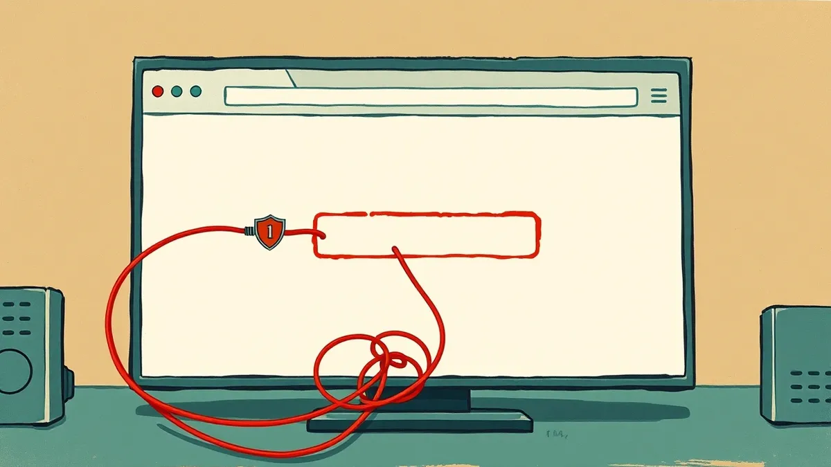 Illustration: A clean web browser window displays a blank form with a single submit button.